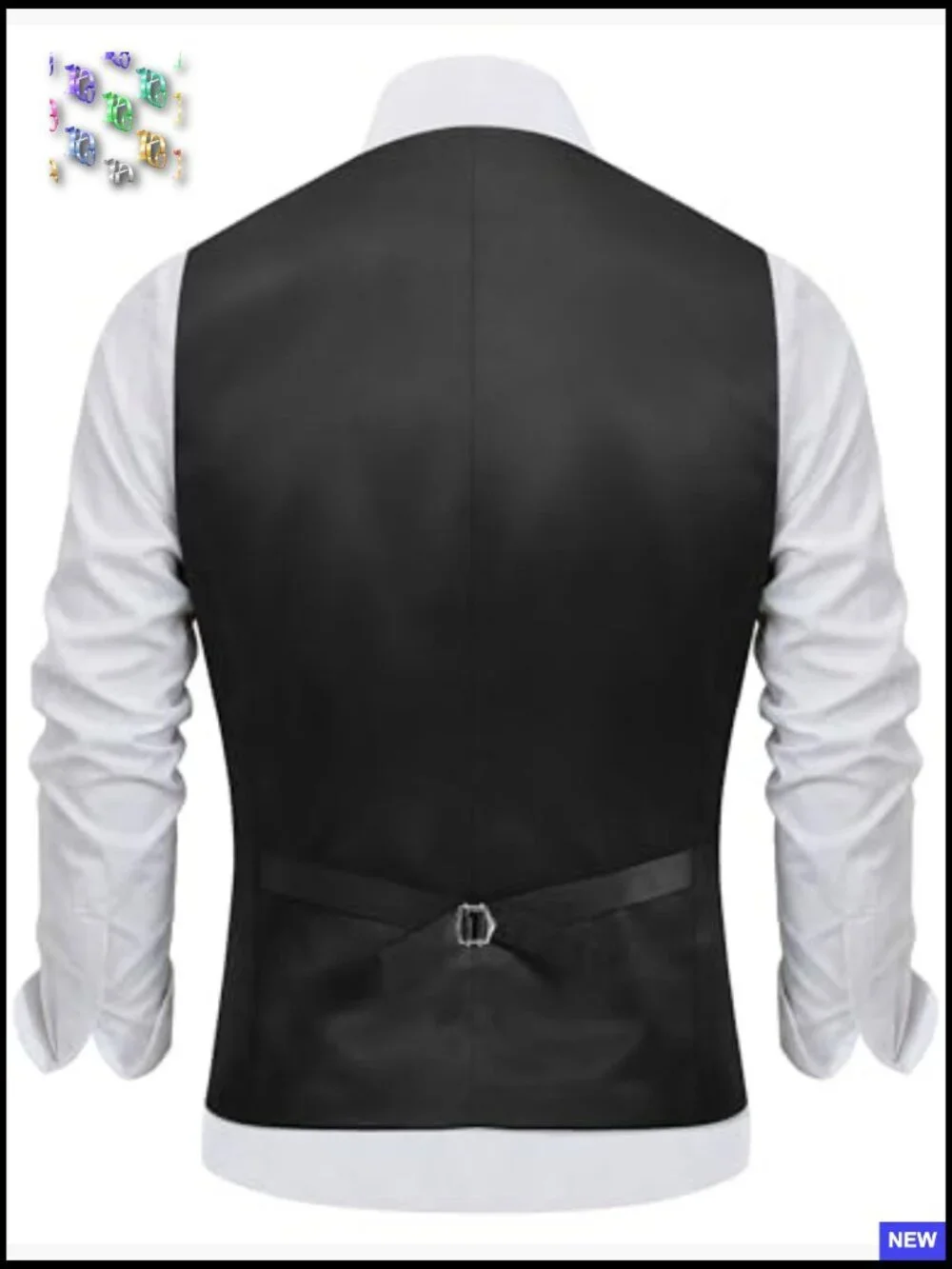 Slim Fit Satin Back Formal Vest 3-Piece Set Business Wedding Elegant